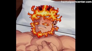Endeavor jerks off - UNCENSORED HENTAI YAOI - My hero academia