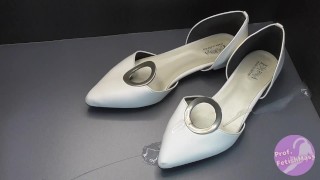Shoe fetishism 靴フェチ 白いヒールにぶっかける