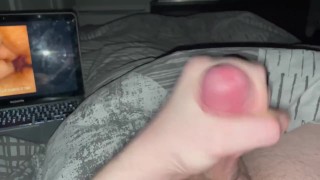 Watching porn and cumming
