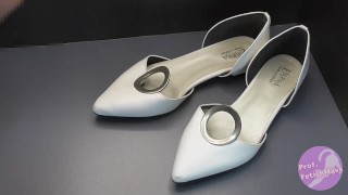 Shoe fetishism 靴フェチ　　白いヒールにぶっかける