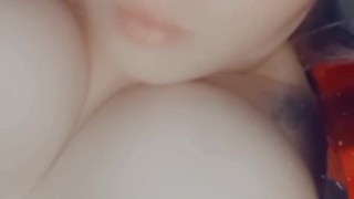 Tits out smoking a blunt