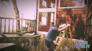 Getting Fucked on a Ladder