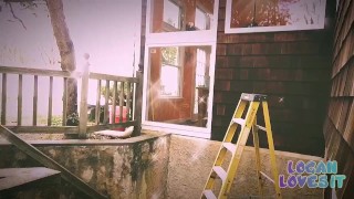 Getting Fucked on a Ladder