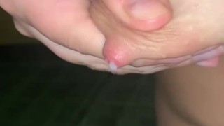Milky boobs in the shower 