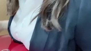 【Japanese Culture】How to close a laptop for Japanese woman with big boobs