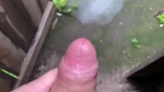 student in the morning in the toilet jerking off a big dick a lot of cum
