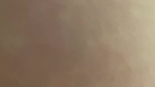 Massive anal dildo mounted in shower