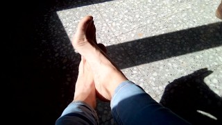 Playing with my feet while they sunbathe !!