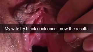 My cheating wife`s ruined pussy after big black cock BBC - Cuckold Snapchat