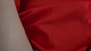 Foot job with toes while she orgasms