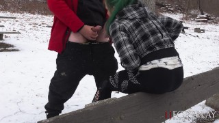 Public Blowjob In The Snow - LJFOREPLAY