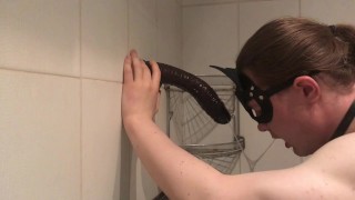 Sissy dildo BJ practice