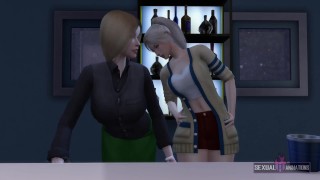 Waitress Seduces Client and They End Up Having Lesbian Sex - Sexual Hot Animations