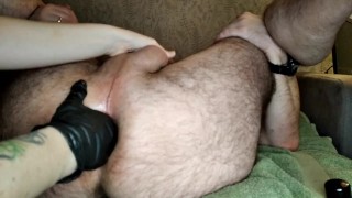 Man's Hard anal fisting Milking prostate