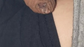 Flaccid micro penis, slow precum oozing and ending with a droplet, no hands grower, wrinkly foreskin