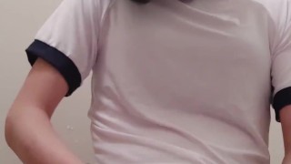 体操着 女学生風 パンツコキで履いたまま射精する女装オナニー まずもとすん