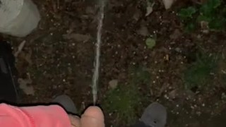 Outside pee in the cold 