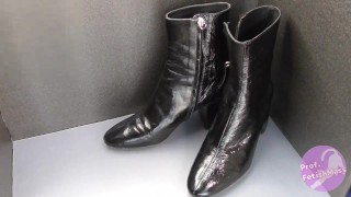Shoe fetishism 靴フェチ　黒いブーツにぶっかける