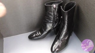 Shoe fetishism 靴フェチ　黒いブーツにぶっかける