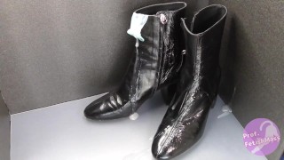 Shoe fetishism 靴フェチ　黒いブーツにぶっかける