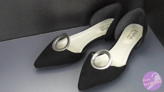Shoe fetishism 靴フェチ　黒いヒールにブッカケる