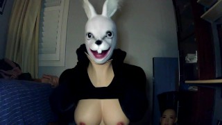Bunny May Pt2! May shows you inside her bunny mask and her rubber body!