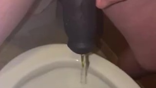 She used a Female to Male (FTM) Stand to Pee (STP) device for the first time & made a little mess