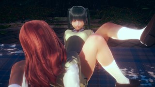 Outdoor Lesbian SchoolGirls Licking EachOther Pussy | Scissoring