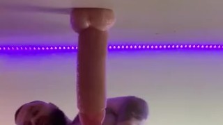 Fagboi wrecking his hole 11in dildo 