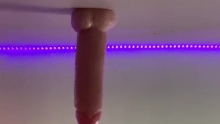 Fagboi wrecking his hole 11in dildo 