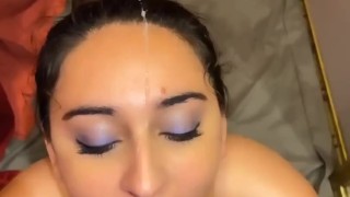 Mexican Milf blows BBC (Facial) 