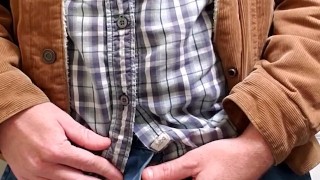 Hairy ginger taking a piss