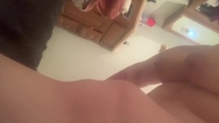 Mature MILF BBW Dildo Anal Ride first in while tits belly