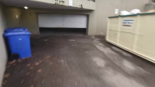 Walking Around Apartment Building with Giant Fake Cum Shot