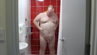 Daddy Bear Showering In Hotel