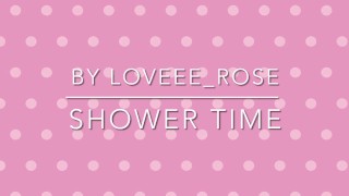 Ebony girl taking a shower
