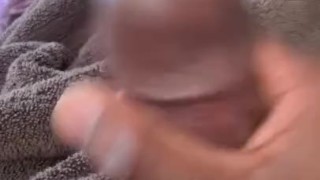 Morning jerkoff with Huge Cumshot