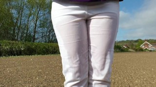 ⭐ Mini Jeans Pissing Compilation - White Jeans Are Made For Wetting! Some of my early clips!
