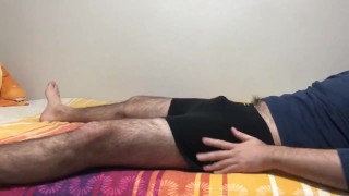 Sexy hairy man have fun body massage handjob and hairy ass hole and feet 