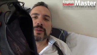 Suited guy finds you with his socks then tells you to worship his shoes & fucks you POV PREVIEW
