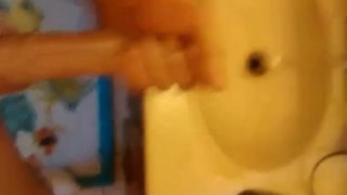 Big White Dick in bathroom masturbation