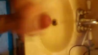Big White Dick in bathroom masturbation