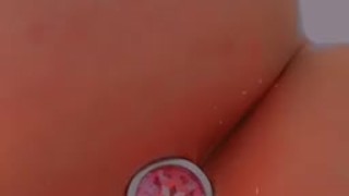 Chubby milf play with anal plug