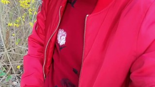 Peeing outdoor with uncut cock - Need to pull foreskin back