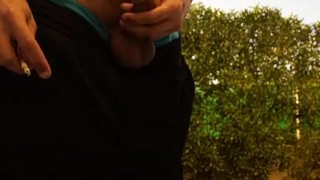 Smoking and wanking outdoors