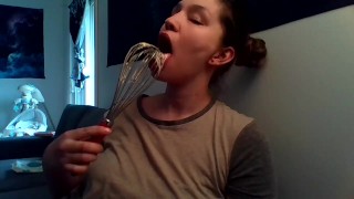 I did some baking watch me lick the mixer clean