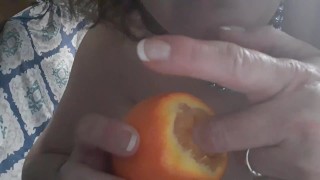Pussy eating orange