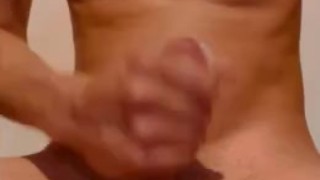  male jerks and cums in front of camera