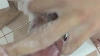 Cleaning my dick for you to suck it