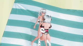 3D HENTAI YURI Cow Girl Fucks Her Girlfriend